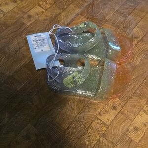 Cat & Jack Glitter Kids Sandals - Silver and Red